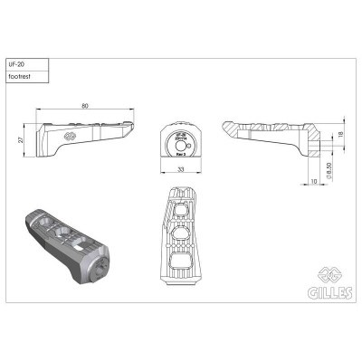 Estriberas touring GILLES TOOLING para pasajero, plata RGK-690-UF20-SET-S