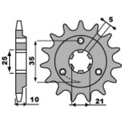 PBR Steel Standard Front Sprocket 412 - 520 412.14.18NC