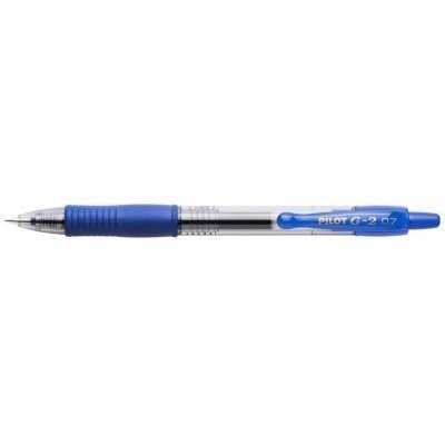 Pilot Boligrafo de gel retractil G2 Rollerball - Punta de bola redonda 0.7mm - Trazo 0.4mm - Grip ergonomico - Color Azul
