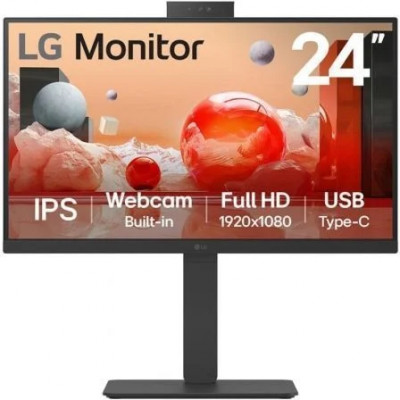Monitor Profesional LG 24BA850-B 23.8/ Full HD/ Webcam/ Multimedia/ Negro