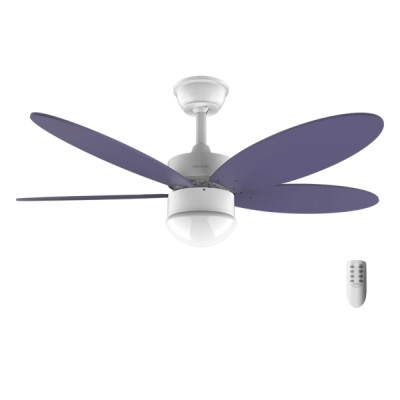Cecotec EnergySilence Aero 4260 Purple Ventilador de Techo con 5 Aspas Reversibles y Luz LED Integrada - 40W - Diametro de 42 - 6 Velocidades - Temporizador - Mando a Distancia - Color Azul Marino