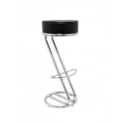 Taburete Zeta similpiel negro