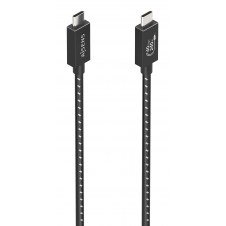 AISENS Cable USB4 Gen3x2 Aluminio 40Gbps 8K@60Hz 5A 48V 240W E-Mark, Tipo USB-C/M-USB-C/M, Negro, 0.5m