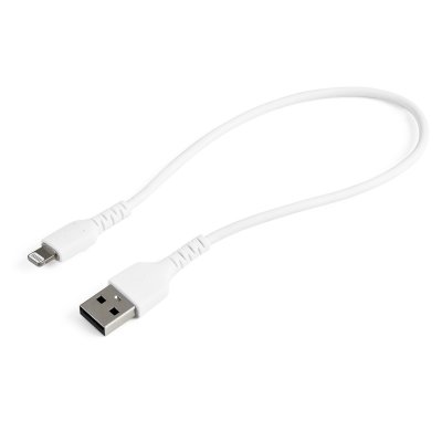 Cable Resistente USB-A a Lightning de 30 cm Blanco - Cable de Sincronización y Carga USB Tipo A a Lightning con Fibra de Aramida Resistente - Certificado MFi de Apple - para iPad/iPhone 12