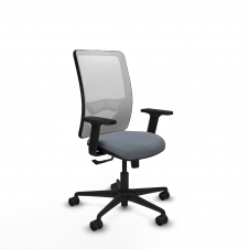 Piqueras y Crespo Zulema sincro malla blanca bali gris brazos 2D base nailon ruedas 65mm nailon