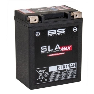 Batería BS BATTERY SLA Max activada de fábrica sin mantenimiento - BTX14AH MAX FA 300863