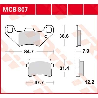 Pastillas de freno metal sinterizado SV TRW MCB807