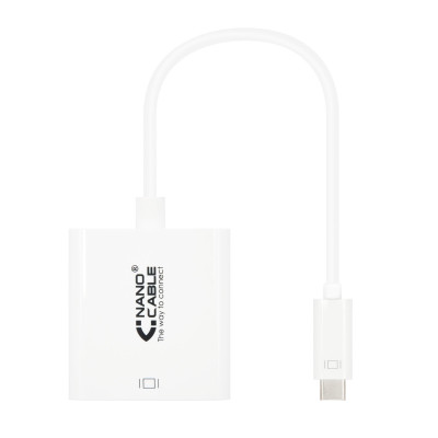 NANOCABLE CONVERSOR USB-C A DVI-D, 15 CM, 3.2 Gen 1 (3.1 Gen 1), USB Tipo C, Salida DVI, 1920 x 1080 Pixeles