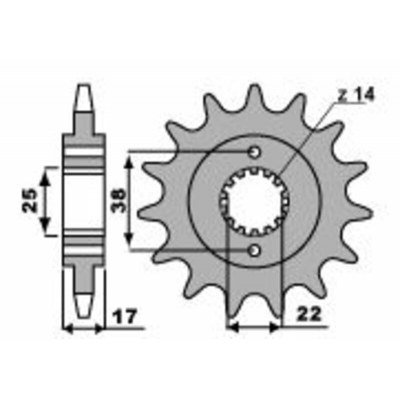 Piñón PBR acero estándar 2094 - Paso 520 2094.14.18NC