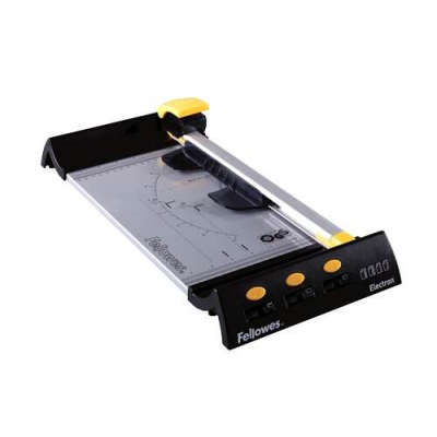 Fellowes Electron A4 Cizalla de Rodillo - Recorta hasta 10 Hojas - Longitud de Corte 320mm - 4 Cuchillas Incluidas- Cabezal Bi-Direccional - Color Negro/Plata