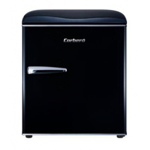 Frigorífico 1 puerta MiniBar Corberó CFGMB45RN, Table Top, Cíclico estático, 55 x 44.7 x 53.4 cm, clase E, 80 kWh año, 39dB, 45 litros, patas niveladoras, negro retro vintage
