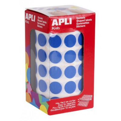 APLI GOMETS REDONDOS 15MM ROLLO AZUL -ROLLO 2832 UNIDADES-
