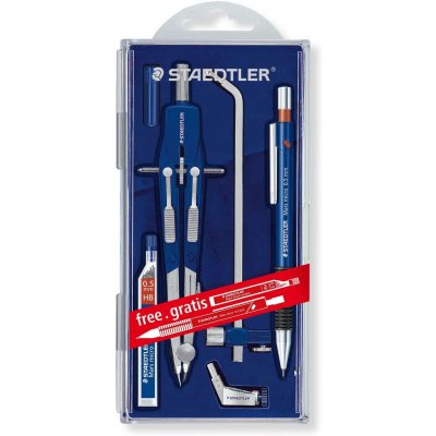 Staedtler Mars 552 02 Compas de Precision - Diametro Maximo 350mm - Compas de Aiuste Rapido - Patas Articuladas - Aguja Intercambiable - Mina Intercambiable