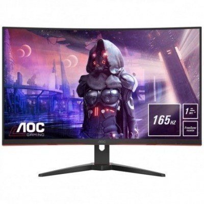 Monitor Gaming Curvo AOC C32G2AE/BK 31.5/ Full HD/ 1ms/ 165Hz/ VA/ Multimedia/ Negro y Rojo