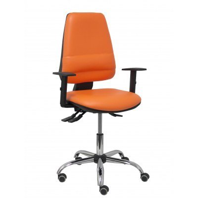 Silla Elche S 24 horas similpiel naranja con refuerzo lumbar