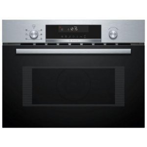 Horno multifunción compacto con microondas Bosch CMA585GS1, Serie 6, 60 x 45 cm, Convección, Micrrondas, Ventilador, abatible, 5 funciones, 44 litros, acero inox
