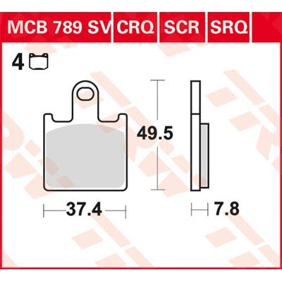 Pastillas de freno sinterizadas Race serie SCR TRW MCB789SCR