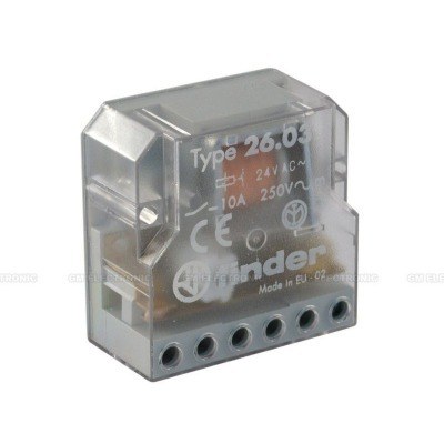 Telerruptor FINDER 24Vac 10A Ctos. NC + NA Biestable