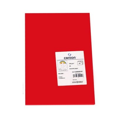 CANSON Pack de 50 Cartulina 185g A4 rojo