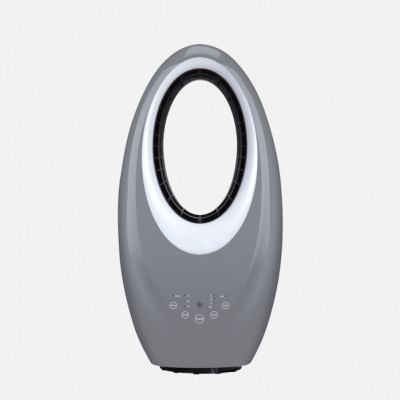 Ventilador Sin Aspas Canales Gris 50w 3velocidades Oscilante 4col.led Tactil C/remoto Y Temporizador 57,5x29x17cm