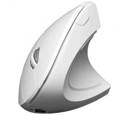 Ratón Ergonómico Inalámbrico por Bluetooth/ 2.4GHz Subblim Glide Vertical Ergo Dual Battery/ Batería Recargable/ Hasta 1600 DPI/ Blanco