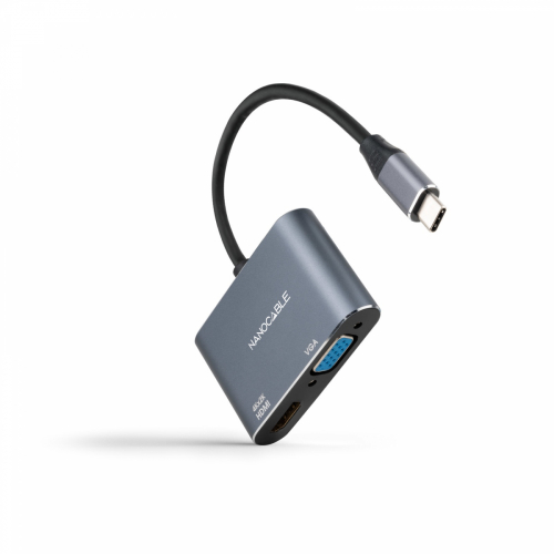 CONVERSOR USB-C/M A HDMI/H-VGA/H 4K GRIS 15 CM