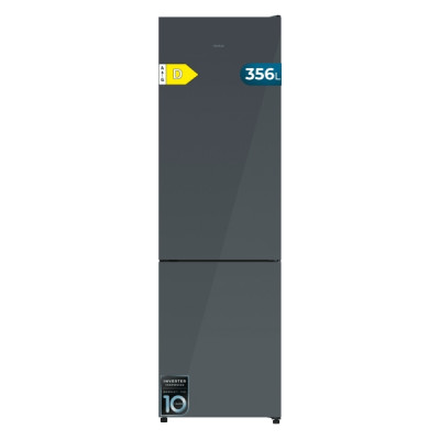 Cecotec Bolero CoolMarket Combi 356i Grey Glass D Frigorifico Combi - 356L - LED - Modo Vacaciones - Total Nofrost - Frio Envolvente - Puerta de Cristal - Cajon Humedad Regulable - 59.5x200cm - Color