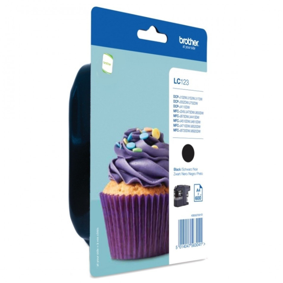 CARTUCHO TINTA BROTHER LC123BK NEGRO 600 PAGINAS DCPJ4110DW/ MFCJ4410DW/MFCJ4510DW/MFCJ4710DW