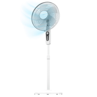 Cecotec EnergySilence 515 MaxFlow Ventilador de Pie con 5 Aspas - Potencia de 45W - Diametro de 40cm - 3 Velocidades - Temporizador 1H - Oscilacion Automatica - Altura Ajustable - Color Blanco