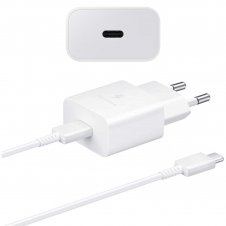 Cargador USB-C Fast Charger 25W+ Cable USB-C Samsung Blanco (EP-T2510)