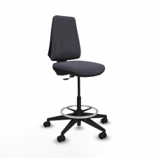 Piqueras y Crespo Taburete Elche CP bali gris oscuro base piramidal ruedas 65mm nailon