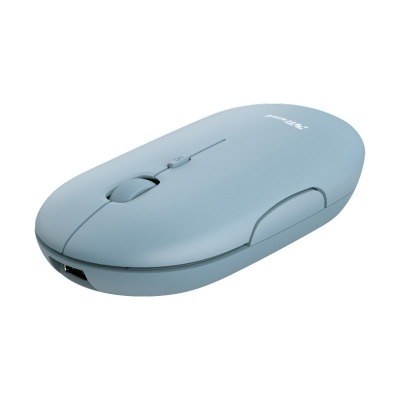 MOUSE INALAMBRICO TRUST PUCK RECARGABLE- ULTRAFINO - BOTONES SILENCIOSOS- 800/1200/1600DPI - RECEPTOR MICRO USB COLOR AZUL 24126