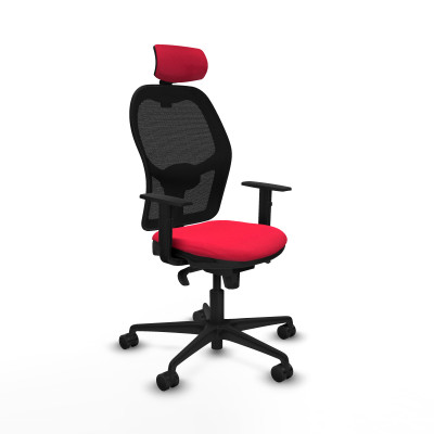 Jorquera sincro malla negra bali rojo brazos 1D base nailon cabecero 2D ruedas 65mm nailon