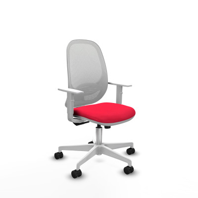Cilanco blanca sincro malla blanca bali rojo brazos blancos base blanca ruedas 65mm nailon