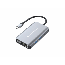 Conceptronic DONN21G base para portátil y replicador de puertos Alámbrico USB 3.2 Gen 1 (3.1 Gen 1) Type-C Gris