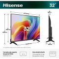 Televisor LED Hisense 32A4S, 32 pulgadas, HD, Smart TV VIDAA, HDR10, negro - imagen 2