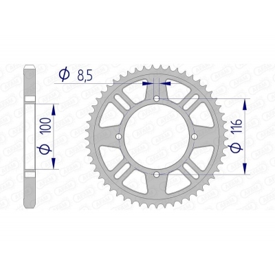 Corona AFAM aluminio 17105 - Paso 428 17105-50