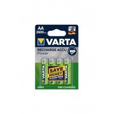 Varta blister 4 pilas recargables AA 2600mah verde plata