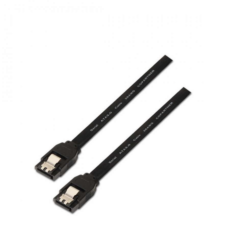 Aisens Cable Sata Iii Datos 6G Con Anclajes Negro 0,5M