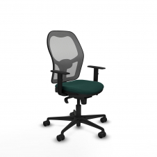 Piqueras y Crespo Jorquera sincro malla gris similpiel verde botella brazos 1D base nailon ruedas 65mm nailon