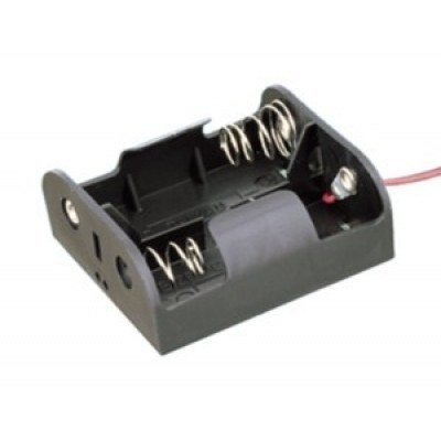 Portapilas R14 x2 con Cables 2 pilas R14