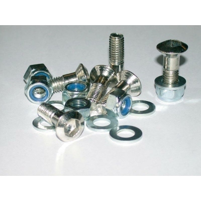 BIHR Sproket Bolts + Nuts + Washers Kit Countersunk Head M8x1,00x30mm Silver L35-425