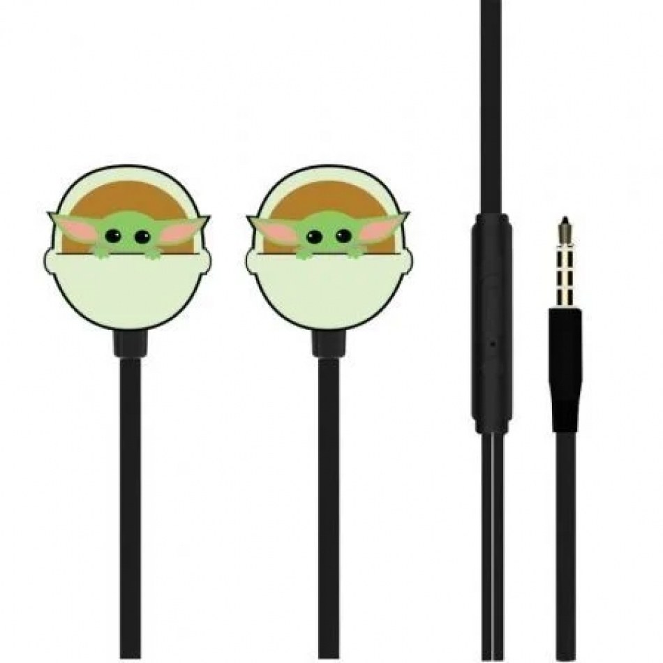 Auriculares Intrauditivos Disney Star Wars Baby Yoda 011/ con Micrófono/ Jack 3.5/ Verdes
