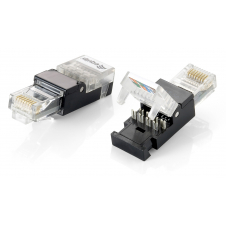 Equip 121163 conector RJ-45 Negro, Transparente