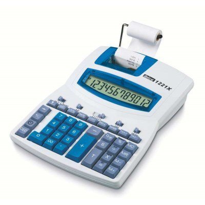 Ibico Calculadora Semi-Profesional 1221xNumeros Inteligentes - Inclinado, 12 Digitos Display Lcd - Impresion a 2 Colores - Velocidad de Impresion 24 Lineas por Segundo - Teclado Profesional - Blanco/A