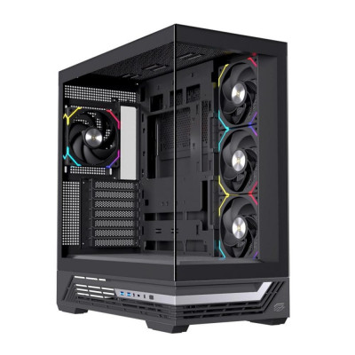 Caja ordenador gaming einarex s800 atx rgb cristal templado negra