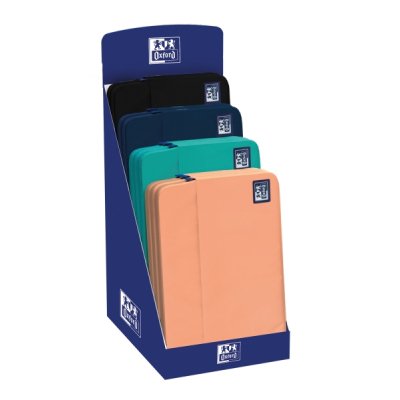 Oxford B-Case Expositor con 10 Fundas para Portatil hasta 16 - Compartimento Acolchado - Bolsillo Exterior con Cremallera - Colores Surtidos