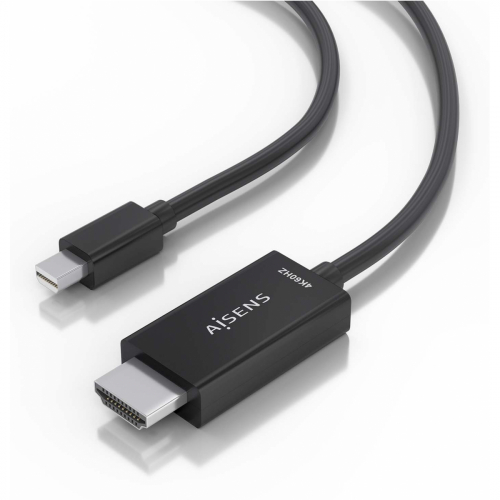 AISENS - CABLE CONVERSOR MINI DP A HDMI 4K@60HZ, MINI DP/M-HDMI/M, NEGRO, 2.0M