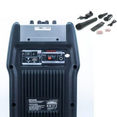 AIWA KBTUS-400 KARAOKE 50W/ BLUETOOTH/ FM / USB REPRODUCTOR/ 2 MICRÓFONOS/ LUCES LED