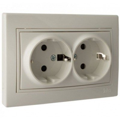 SCHUKO DOBLE EUROPA BLANCO